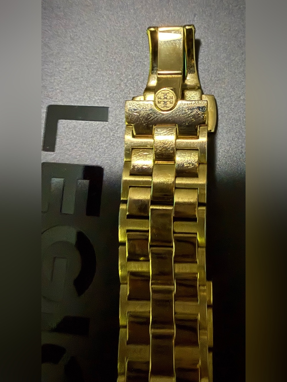 Tory Burch TRB1006 Women’s 7.5” Gold Orange Date Swiss Watch *New Battery - Picture 3 of 7